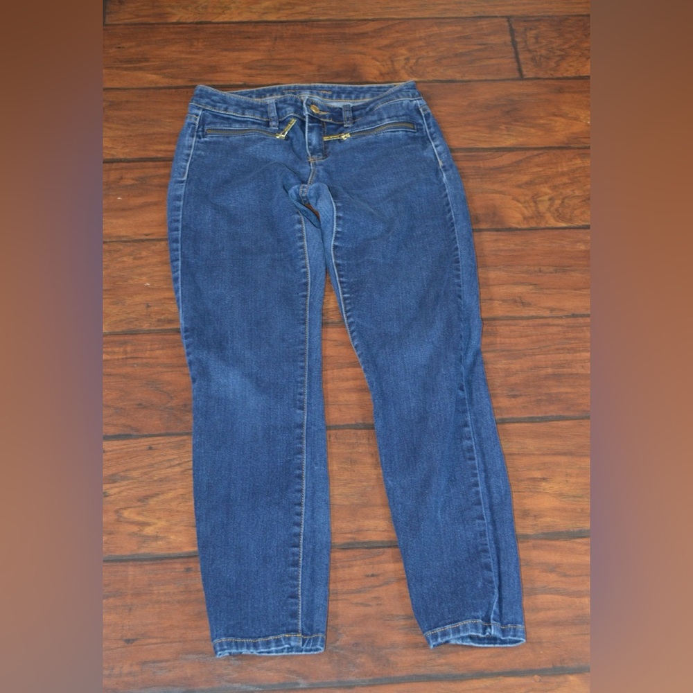 Michael Kors Skinny Blue Denim Jeans Women’s Size 2 Dark Wash Zipper Detail
